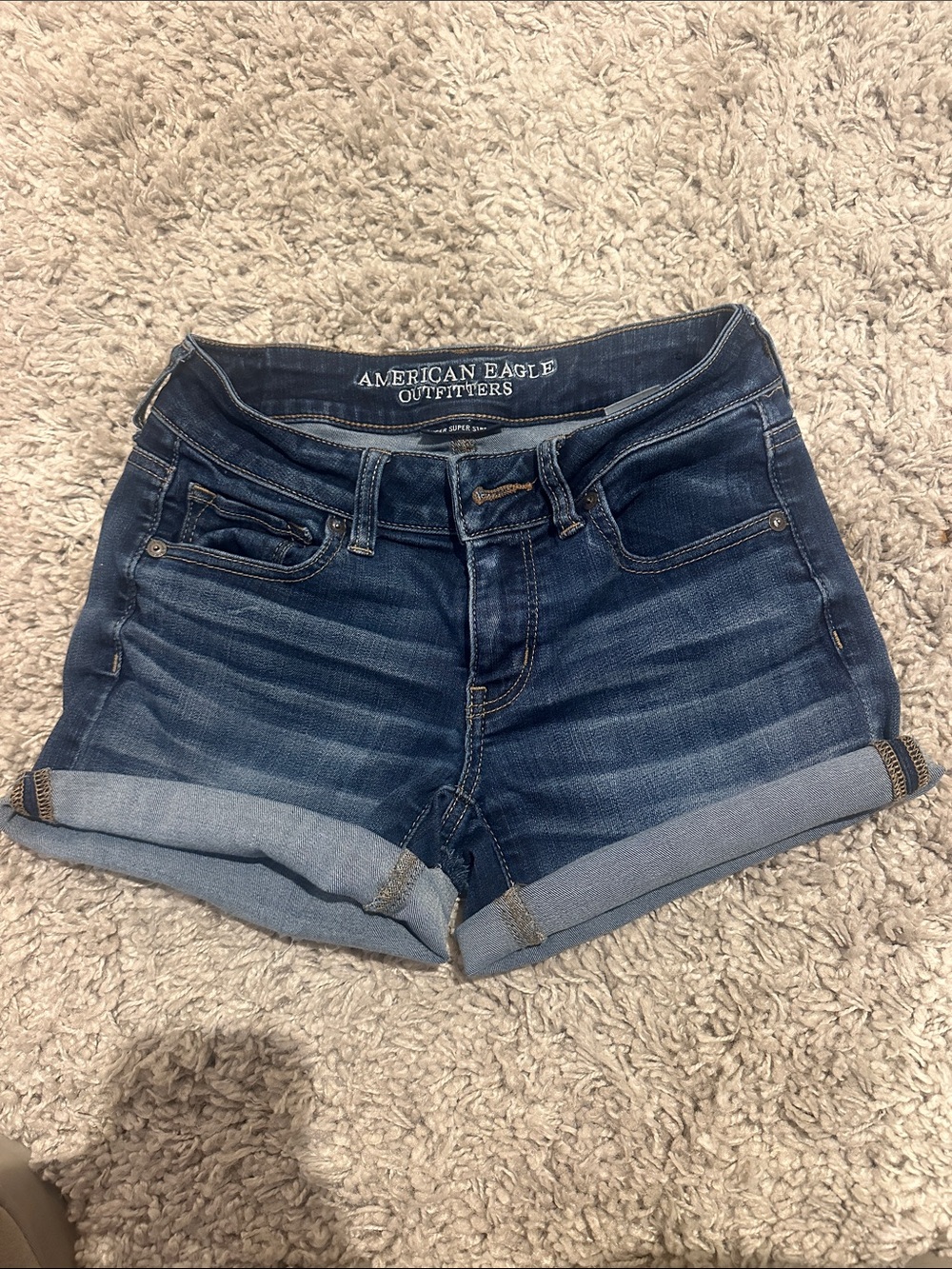 American Eagle Outfitters Indigo Distressed Denim Shorts